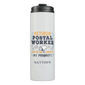 Gepensioneerde postarbeider Mailman Retirement Pri Thermosbeker (Voorkant)