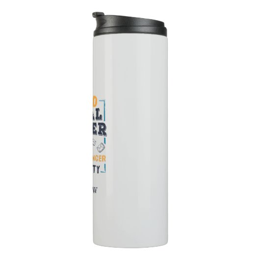 Gepensioneerde postarbeider Mailman Retirement Pri Thermosbeker (Geroteerd rechts)