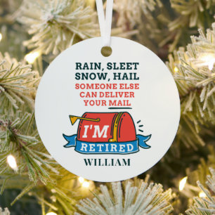 Gepensioneerde postbeambte Keepsake Mailman Pensio Metalen Ornament