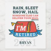 Gepensioneerde postbeambte Mailman Retirement Wijn Etiket (Enkel label)