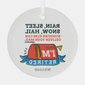 Gepensioneerde postbeambte met aangepaste pensione glas ornament (Achterkant)