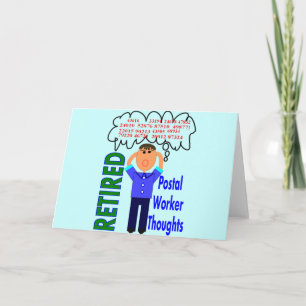 Gepensioneerde postbezorger "Gedachten" Grappige p Kaart