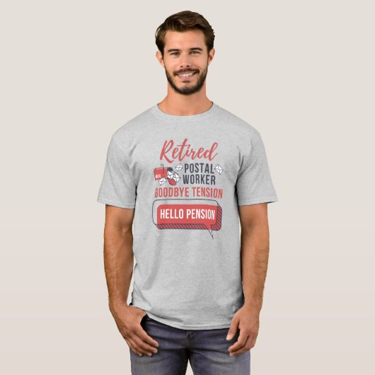 Gepensioneerde postbode Funny Retirement T-shirt (Voorkant volledig)