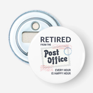 Gepensioneerde Postbode Pensioen Postbezorger Grap Button Flesopener