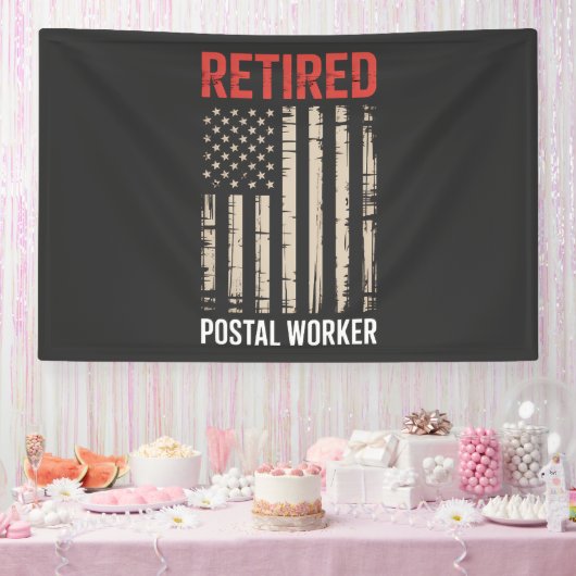 Gepensioneerde Postbode Pensioen Spandoek (Feest)