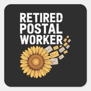 Gepensioneerde Postbode Vierkante Sticker