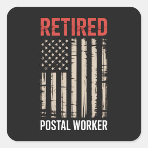 Gepensioneerde Postmedewerker Pensioen Vierkante Sticker