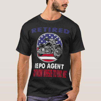 Gepensioneerde Repo Agent Zoek mij Motorfiets T-shirt