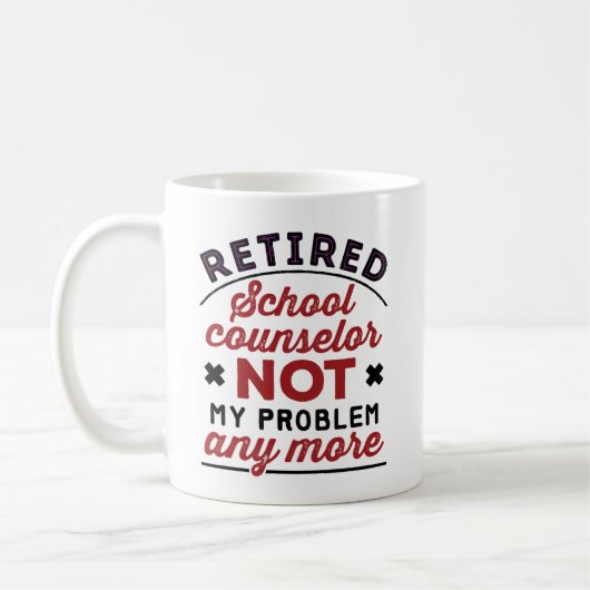 Gepensioneerde schooladviseur niet meer mijn probl koffiemok (Links)