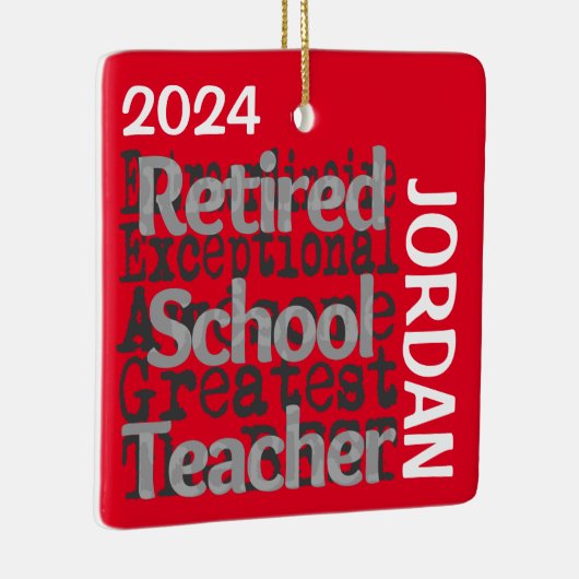 Gepensioneerde schoolleraar Buitengewoon CUSTOM Keramisch Ornament (Rechts)