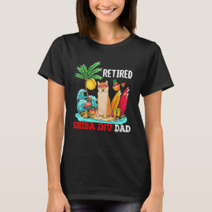 Gepensioneerde Shiba Inu Papa Kostuum Pensioen Gra T-shirt