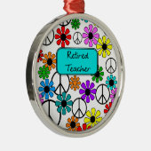 Gepensioneerde Trainingbloemen en vredessignalen Metalen Ornament (Rechts)