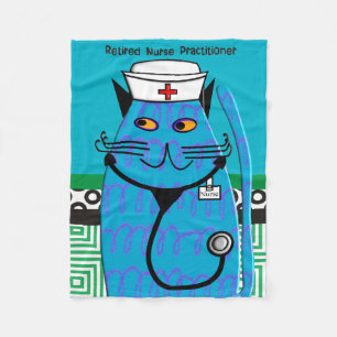 Gepensioneerde verpleegkundige Cat Fleece Blanket  Deken