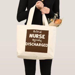 Gepensioneerde verpleegkundige die officieel ontsl grote tote bag