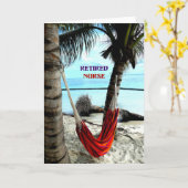 Gepensioneerde Verpleegster - Hangmat op het Stran Kaart (Gele Bloem)