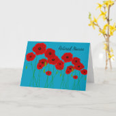 Gepensioneerde verpleegster Red Poppies Kaart (Gele Bloem)