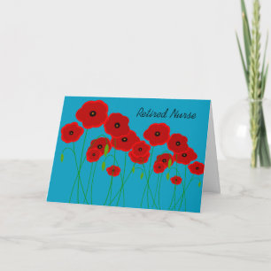 Gepensioneerde verpleegster Red Poppies Kaart