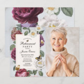 Gepensioneerde vrouwen bloeien vlinder bloemenfoto kaart (Voorkant / Achterkant)