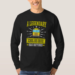Gepensioneerde wettige-schoolbus-chauffeur die bus t-shirt