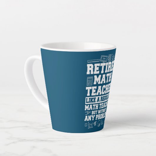 Gepensioneerde Wiskunde Leraar Funny Retirement Gi Latte Mok (Linkerhoek)