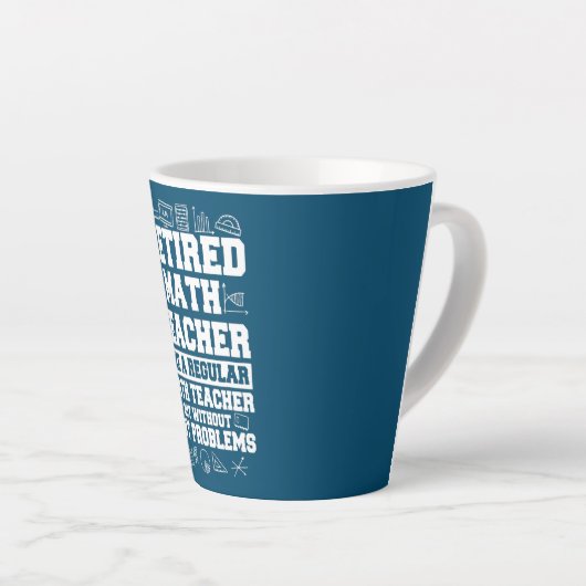 Gepensioneerde Wiskunde Leraar Funny Retirement Gi Latte Mok (Rechterhoek)