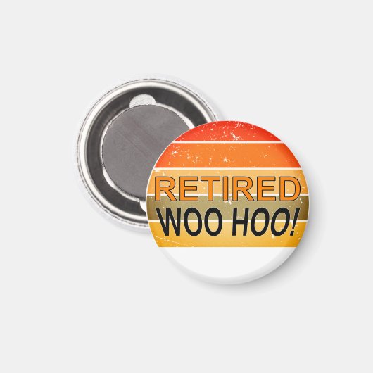 Gepensioneerde Woo Hoo met  zonsondergang Magneet (Voorkant / Achterkant)