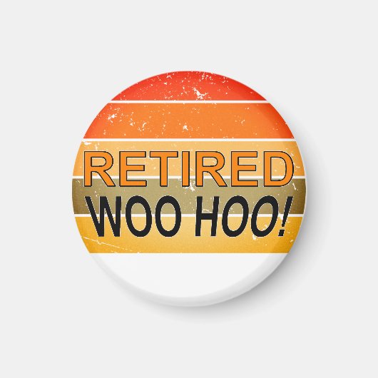 Gepensioneerde Woo Hoo met zonsondergang Magneet (Voorkant)