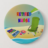 Gepensioneerde zuster, Fun in Sun Ronde Button 4,0 Cm (Voorkant)