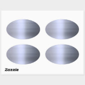 Gepensneerd zilver metaal getextureerd ovale sticker (Vel)