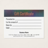 Gepensneerde metalen regenboogholografisch koraal visitekaartje (Achterkant)