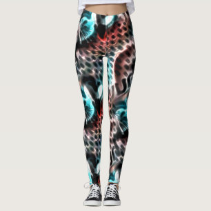 Geperforeerd bordontwerp met 'inkt' op wijn t leggings