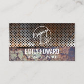 Geperforeerd Geroest Metaal | Bouwkraan Visitekaartje (Voorkant)