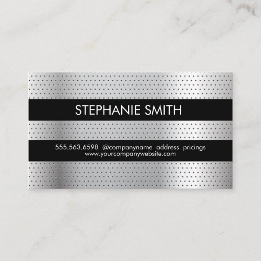 Geperforeerd metaalpatroon visitekaartje (Voorkant)