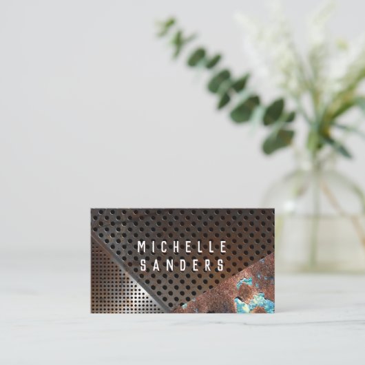 Geperforeerd rusteel visitekaartje (Staand voorkant)