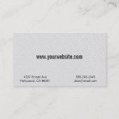 Geperforeerde witte lederen print visitekaartje (Achterkant)