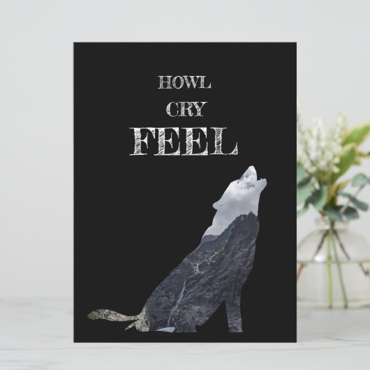 Geperosnaliseerde Wolf Howling Kaart (Staand voorkant)