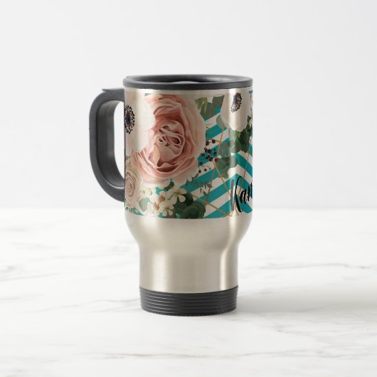 Gepersonaliseerd 15 ounce koffie mok Geometrisch R (Voorkant links)