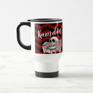 Gepersonaliseerd 15 ounce koffie mok schedel Roos