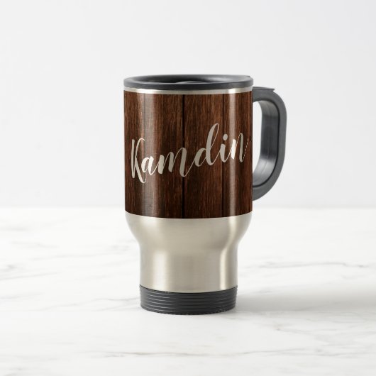 Gepersonaliseerd 15 ounce koffie mok Schuur Hout L (Voorkant rechts)