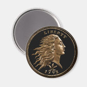 Gepersonaliseerd 1793 Flowing Hair Penny Magnet Magneet (Voorkant / Achterkant)