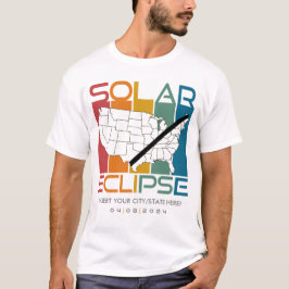 Gepersonaliseerd 2024 Solar Eclipse Souvenir Memen T-shirt