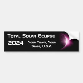 Gepersonaliseerd 2024 Totaal Zonneverduistering So Bumpersticker
