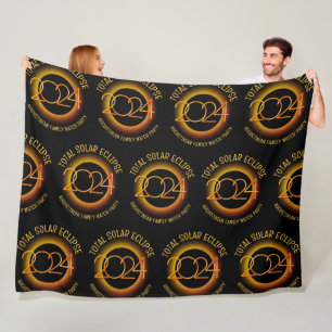 Gepersonaliseerd 2024 TOTALE ZONSVERDUISTERING Fam Fleece Deken