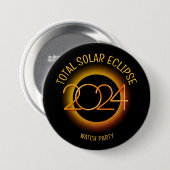Gepersonaliseerd 2024 TOTALE ZONSVERDUISTERING Ronde Button 7,6 Cm (Voorkant /achterkant)