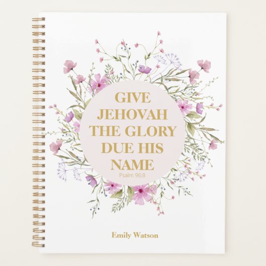 Gepersonaliseerd 2025 JW Jaar Tekst Psalm 96:8 Blo Planner (Voorkant)