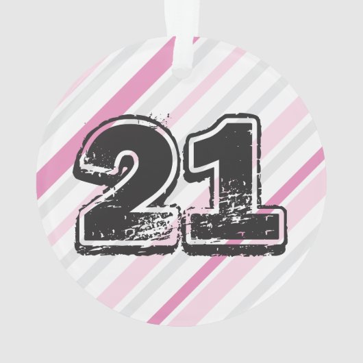 Gepersonaliseerd 21e Birthday roze Ornament (achterkant)