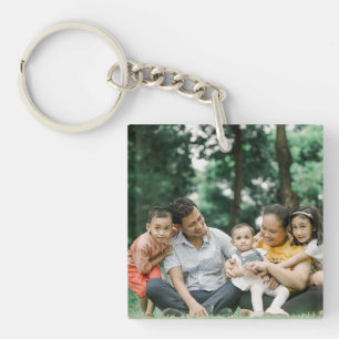 Gepersonaliseerd 2 Familie Foto dubbelzijdige Sjab Sleutelhanger