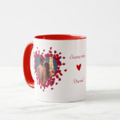 Gepersonaliseerd 2 Foto's Collage Mok Hart Roos Pe (Voorkant links)