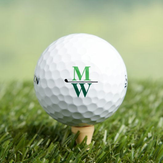 Gepersonaliseerd 2-Initialen groen monogram Golfballen (Insitu Shirt)
