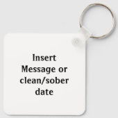 Gepersonaliseerd 2 jaar clean sober AA NA sleutelh Sleutelhanger (Achterkant)